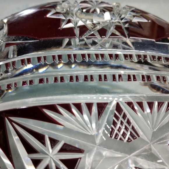 Vtg bohemian crystal oblong dish - Picture 7 of 13